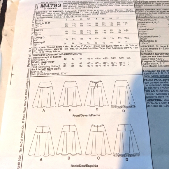 McCall's M4783 size EE 14-16-18-20 pattern only - Picture 2 of 3